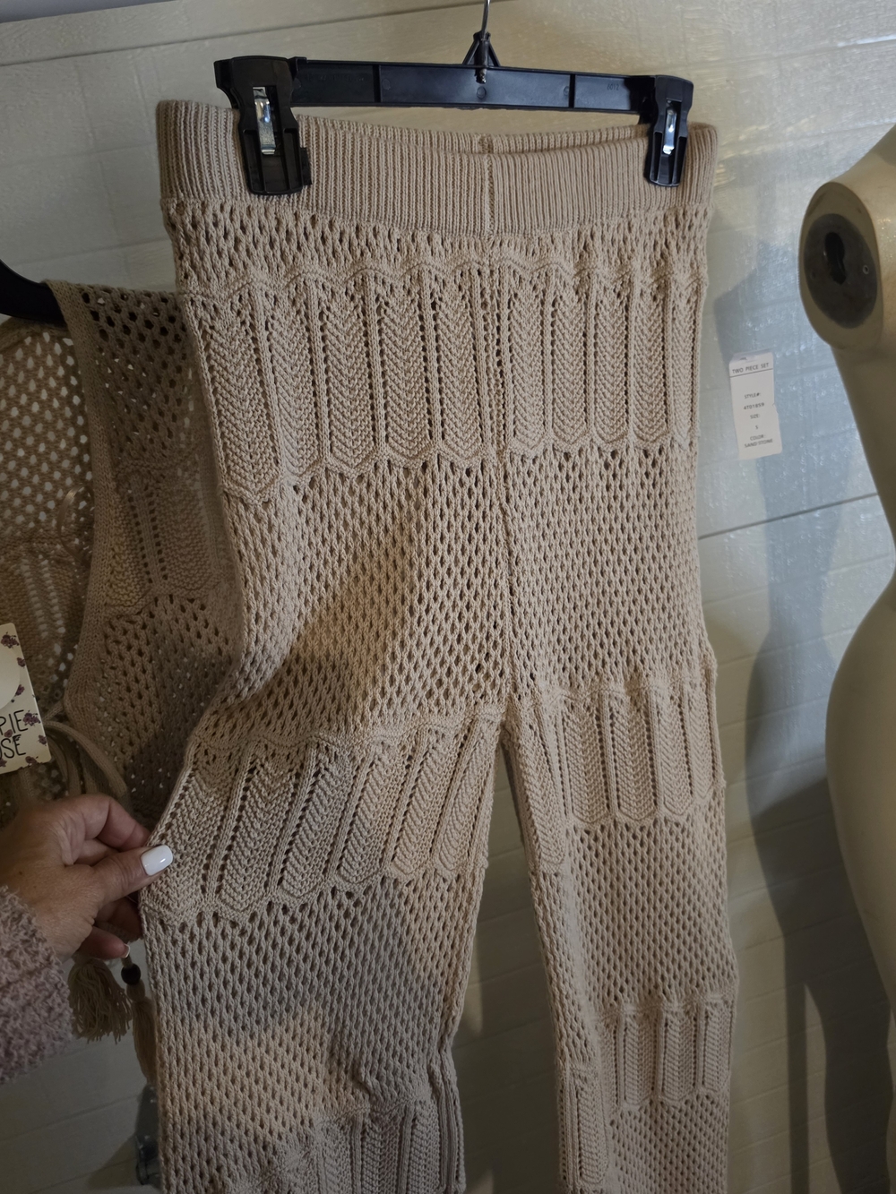 HIPPIE ROSE Knit Two-Piece Set - Cropped Vest & Wide Leg Pants S - Picture 6 of 6